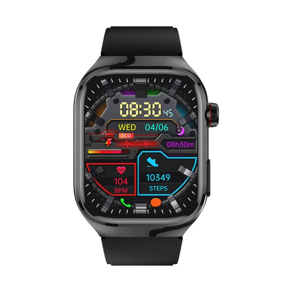 TK16 2.04 inch LCD Screen Silicone Strap Smart Watch Supports Wellness Tracking(Black)