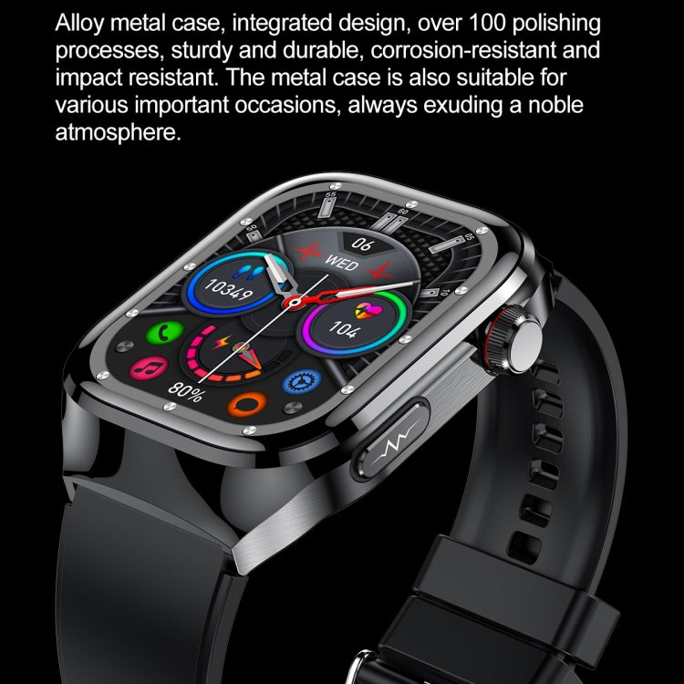TK16 2.04 inch LCD Screen Silicone Strap Smart Watch Supports Wellness Tracking(Black)