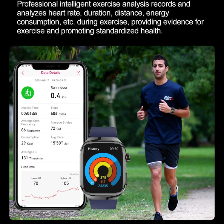TK16 2.04 inch LCD Screen Silicone Strap Smart Watch Supports Wellness Tracking(Grey)