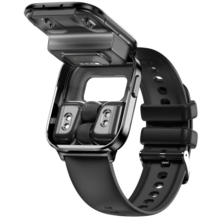 X9 1.85 inch Square Screen 2 in 1 Bluetooth Earphone Smart Watch(Black)