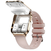 X9 1.85 inch Square Screen 2 in 1 Bluetooth Earphone Smart Watch(Gold Pink)