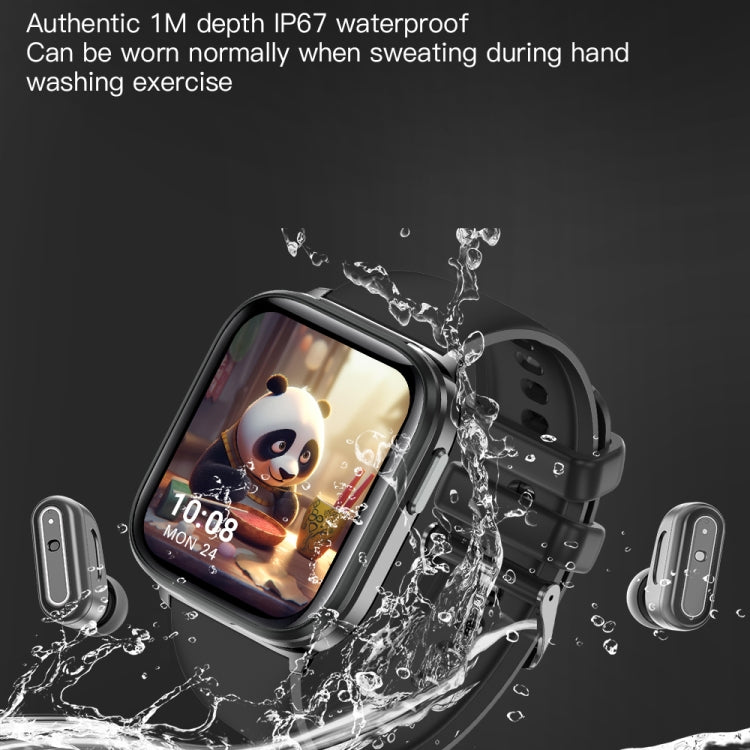 X9 1.85 inch Square Screen 2 in 1 Bluetooth Earphone Smart Watch(Gold Pink)
