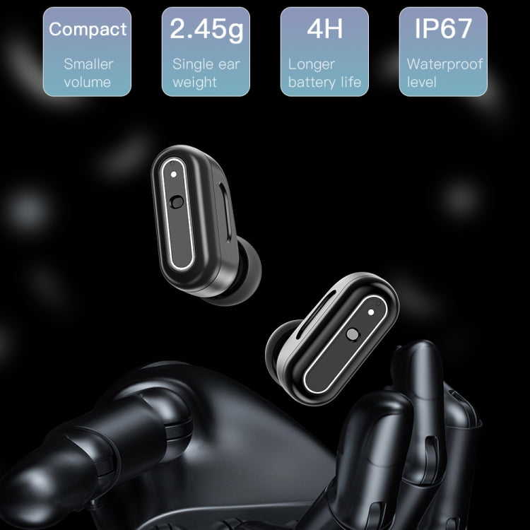 X9 1.85 inch Square Screen 2 in 1 Bluetooth Earphone Smart Watch(Black)