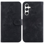 For Samsung Galaxy S25 5G Lily Embossed Leather Phone Case(Black)