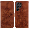 For Samsung Galaxy S25 Ultra 5G Lily Embossed Leather Phone Case(Brown) - Galaxy S25 Ultra 5G Cases by PMC Jewellery | Online Shopping South Africa | PMC Jewellery | Buy Now Pay Later Mobicred