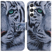 For Samsung Galaxy S25 5G Coloured Drawing Flip Leather Phone Case(Tiger)