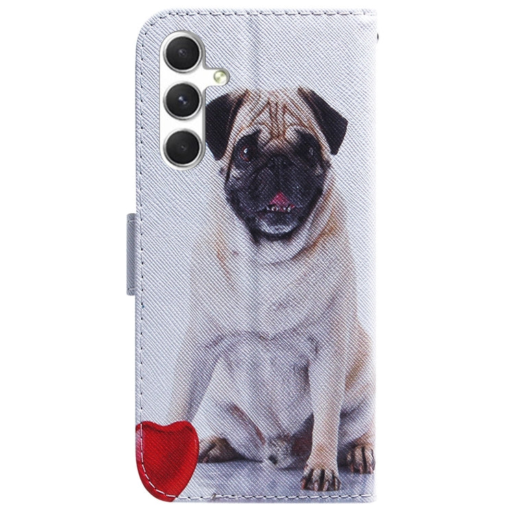 For Samsung Galaxy S25 5G Coloured Drawing Flip Leather Phone Case(Pug)