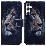 For Samsung Galaxy S25 5G Coloured Drawing Flip Leather Phone Case(Lion)