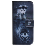 For Samsung Galaxy S25 5G Coloured Drawing Flip Leather Phone Case(Wolf and Dog)