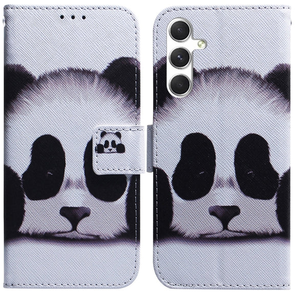 For Samsung Galaxy S25 5G Coloured Drawing Flip Leather Phone Case(Panda)