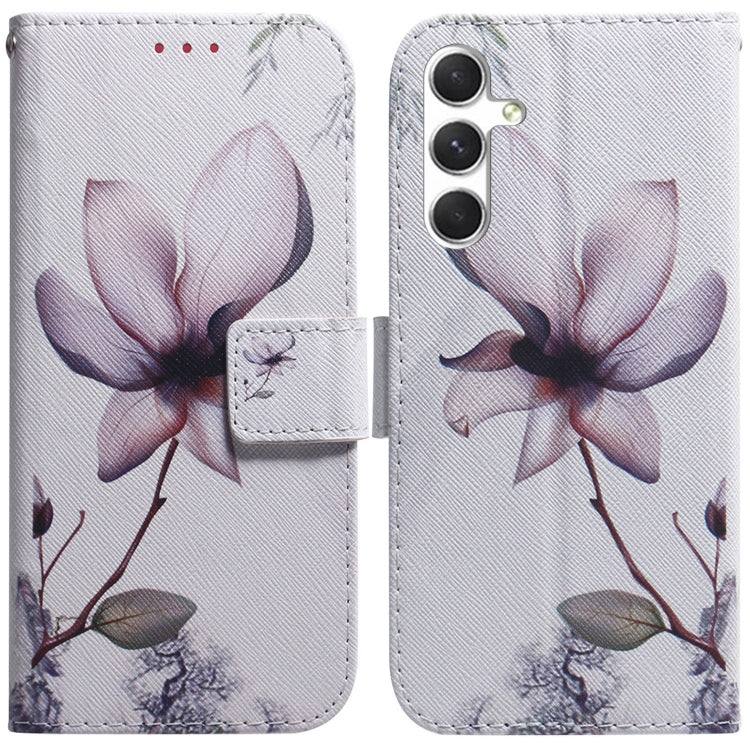 For Samsung Galaxy S25 5G Coloured Drawing Flip Leather Phone Case(Magnolia)