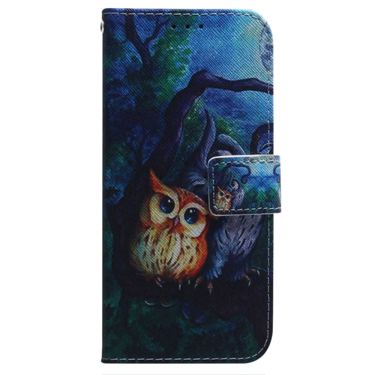 For Samsung Galaxy S25+ 5G Coloured Drawing Flip Leather Phone Case(Oil Painting Owl)