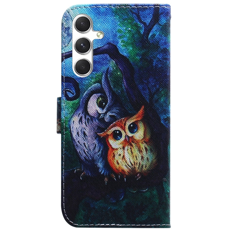 For Samsung Galaxy S25+ 5G Coloured Drawing Flip Leather Phone Case(Oil Painting Owl)