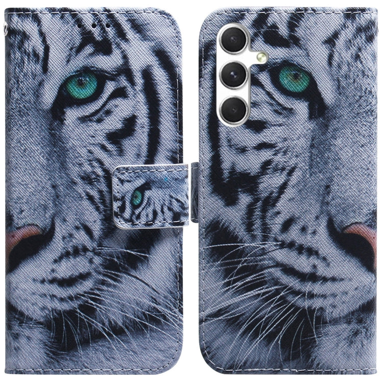 For Samsung Galaxy S25+ 5G Coloured Drawing Flip Leather Phone Case(Tiger)