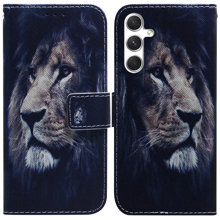 For Samsung Galaxy S25+ 5G Coloured Drawing Flip Leather Phone Case(Lion)