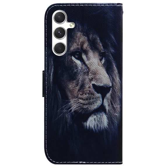 For Samsung Galaxy S25+ 5G Coloured Drawing Flip Leather Phone Case(Lion)