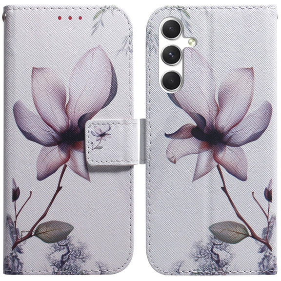 For Samsung Galaxy S25+ 5G Coloured Drawing Flip Leather Phone Case(Magnolia)