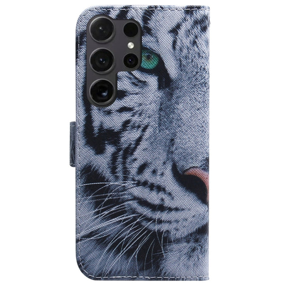 For Samsung Galaxy S25 Ultra 5G Coloured Drawing Flip Leather Phone Case(Tiger)
