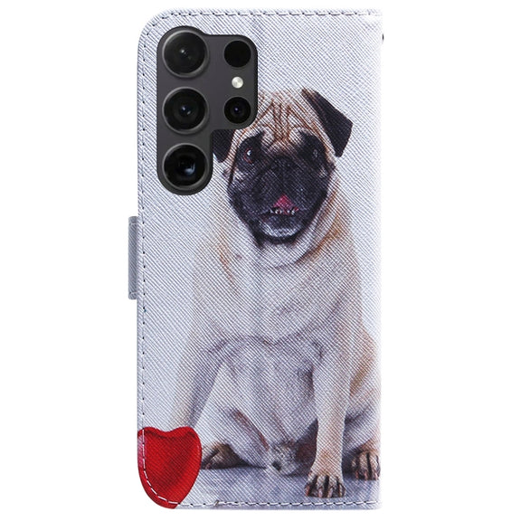 For Samsung Galaxy S25 Ultra 5G Coloured Drawing Flip Leather Phone Case(Pug)