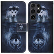 For Samsung Galaxy S25 Ultra 5G Coloured Drawing Flip Leather Phone Case(Wolf and Dog) - Galaxy S25 Ultra 5G Cases by PMC Jewellery | Online Shopping South Africa | PMC Jewellery | Buy Now Pay Later Mobicred