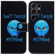 For Samsung Galaxy S25 Ultra 5G Coloured Drawing Flip Leather Phone Case(Anger)