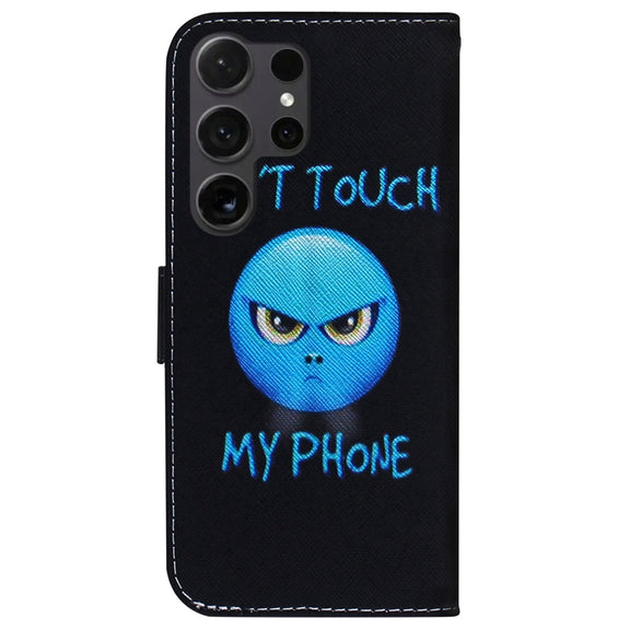 For Samsung Galaxy S25 Ultra 5G Coloured Drawing Flip Leather Phone Case(Anger)