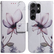 For Samsung Galaxy S25 Ultra 5G Coloured Drawing Flip Leather Phone Case(Magnolia)