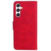 For Samsung Galaxy S25 5G Skin Feel Pure Color Flip Leather Phone Case(Red)