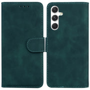 For Samsung Galaxy S25 5G Skin Feel Pure Color Flip Leather Phone Case(Green)
