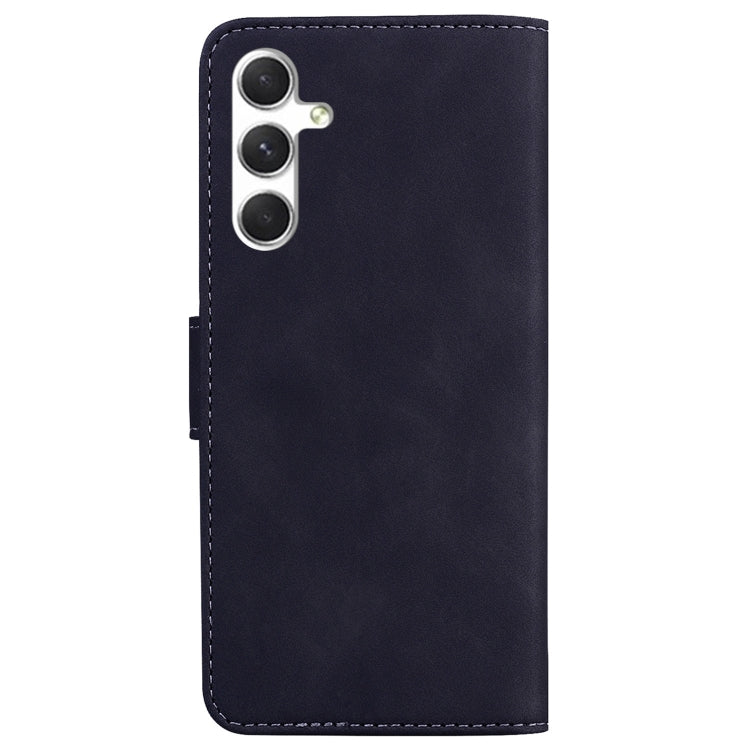 For Samsung Galaxy S25 5G Skin Feel Pure Color Flip Leather Phone Case(Black)