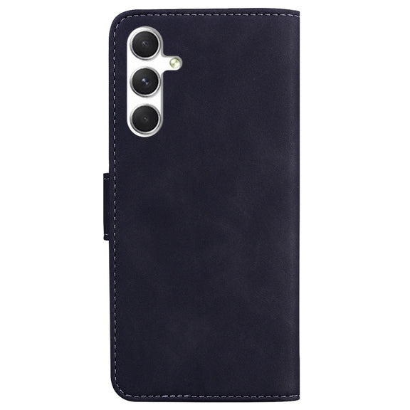 For Samsung Galaxy S25 5G Skin Feel Pure Color Flip Leather Phone Case(Black)