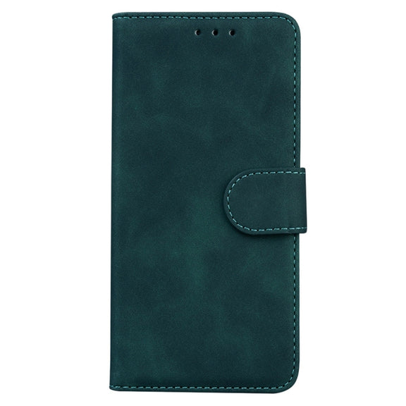 For Samsung Galaxy S25+ 5G Skin Feel Pure Color Flip Leather Phone Case(Green)