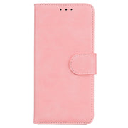 For Samsung Galaxy S25+ 5G Skin Feel Pure Color Flip Leather Phone Case(Pink)