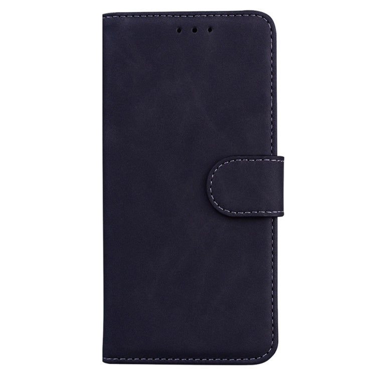 For Samsung Galaxy S25+ 5G Skin Feel Pure Color Flip Leather Phone Case(Black)