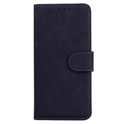 For Samsung Galaxy S25+ 5G Skin Feel Pure Color Flip Leather Phone Case(Black)