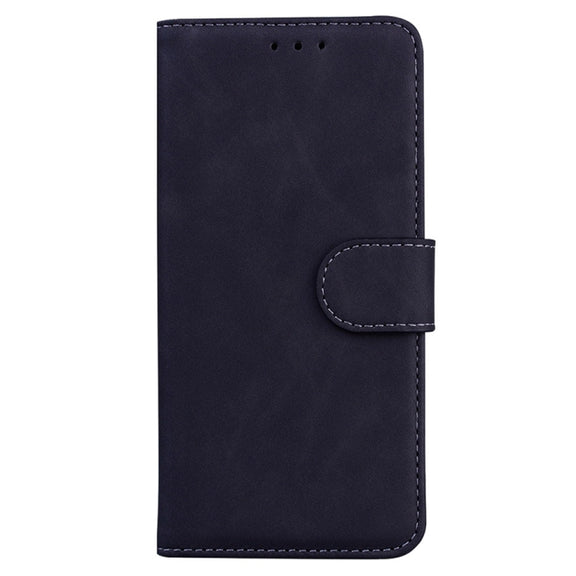 For Samsung Galaxy S25+ 5G Skin Feel Pure Color Flip Leather Phone Case(Black)