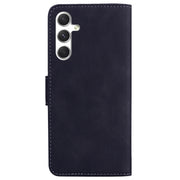 For Samsung Galaxy S25+ 5G Skin Feel Pure Color Flip Leather Phone Case(Black)