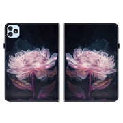 For itel VistaTab 30 Crystal Texture Painted Leather Smart Tablet Case(Purple Peony)