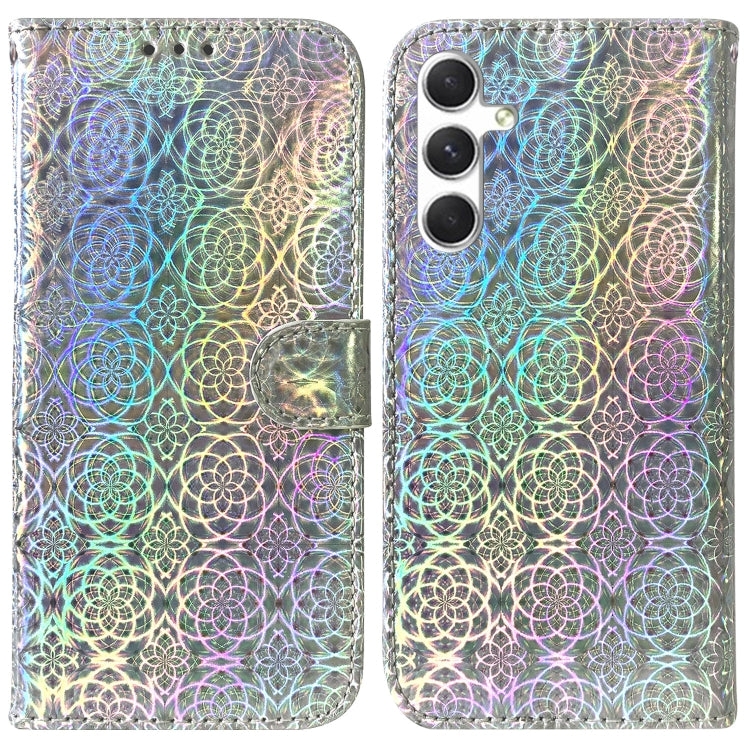 For Samsung Galaxy S25 5G Colorful Magnetic Buckle Leather Phone Case(Silver)