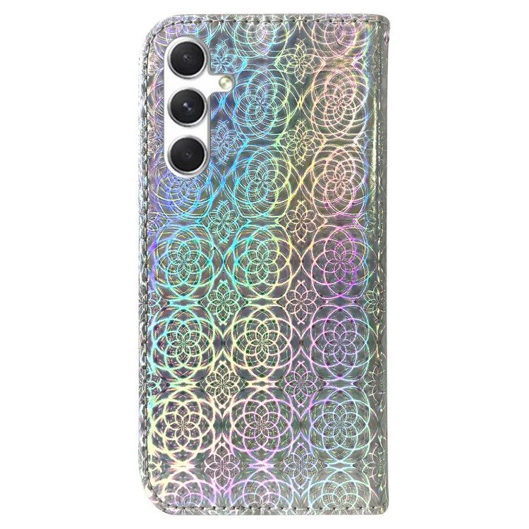 For Samsung Galaxy S25 5G Colorful Magnetic Buckle Leather Phone Case(Silver)
