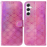 For Samsung Galaxy S25 5G Colorful Magnetic Buckle Leather Phone Case(Pink)