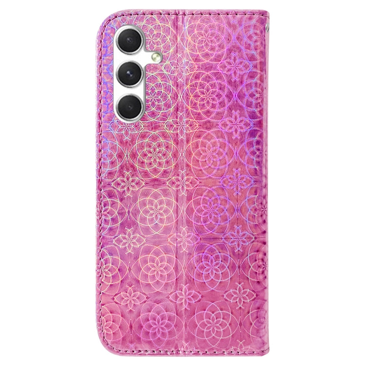 For Samsung Galaxy S25 5G Colorful Magnetic Buckle Leather Phone Case(Pink)