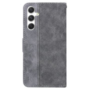 For Samsung Galaxy S25 5G Geometric Embossed Leather Phone Case(Grey)