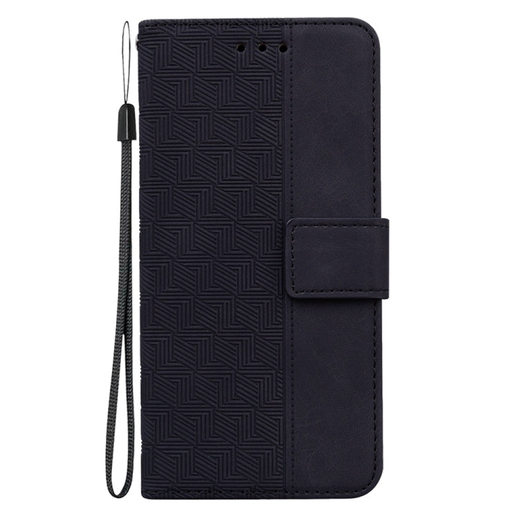 For Samsung Galaxy S25 5G Geometric Embossed Leather Phone Case(Black)