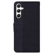 For Samsung Galaxy S25 5G Geometric Embossed Leather Phone Case(Black)