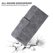 For Samsung Galaxy S25+ 5G Geometric Embossed Leather Phone Case(Grey)