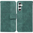For Samsung Galaxy S25+ 5G Geometric Embossed Leather Phone Case(Green) - Galaxy S25+ 5G Cases by PMC Jewellery | Online Shopping South Africa | PMC Jewellery | Buy Now Pay Later Mobicred