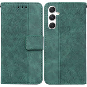 For Samsung Galaxy S25+ 5G Geometric Embossed Leather Phone Case(Green)