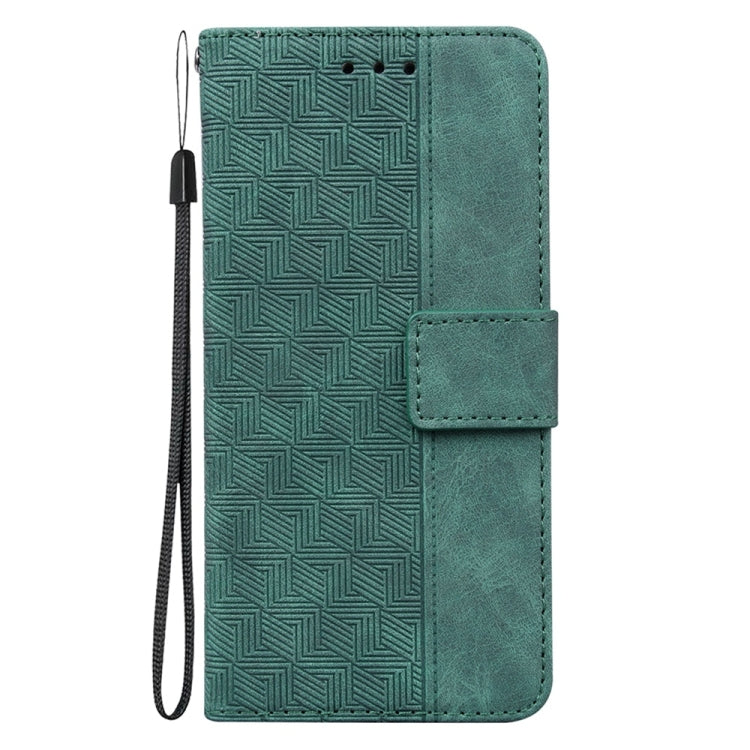 For Samsung Galaxy S25+ 5G Geometric Embossed Leather Phone Case(Green)