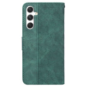 For Samsung Galaxy S25+ 5G Geometric Embossed Leather Phone Case(Green)